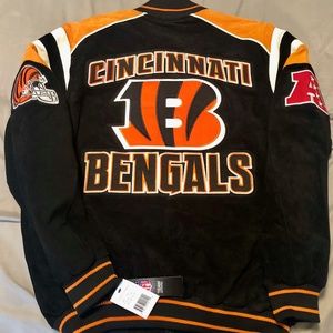 NFL Suede Leather Cincinnati Bengals Letter Jacket